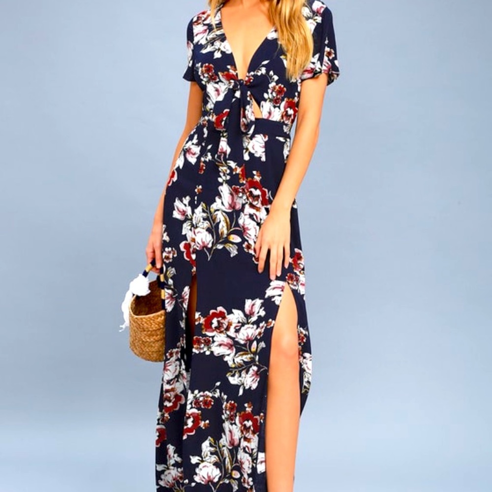 Lulus cutout maxi dress with double slit